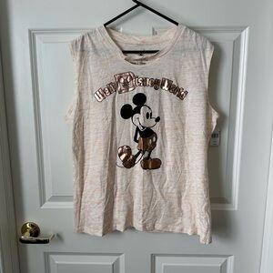 Disneyland Mickey Mouse Rose Gold Cutout Tank Top Size XL